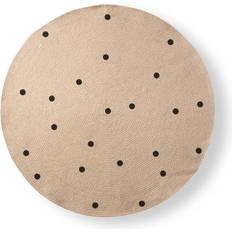 Ferm Living Jute Carpet Black Dots Small Ø39.4