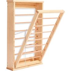 NOVECRAFTO Natural Wood Double Side Rails Foldable Wall Drying Rack