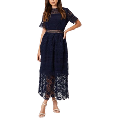 Coast Lace Mix Midi Dress - Navy