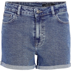 Noisy May High Waist Jeans Shorts - Medium Blue Denim