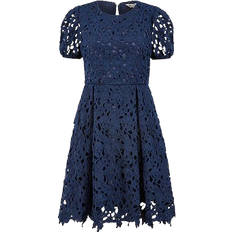 Yumi Lace Skater Dress - Navy