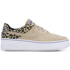 Beige - Nike Air Force 1 - Women Shoes Nike Air Force 1 Sage Low Premium Animal W - Desert Ore/Black/Wheat/Racer Blue