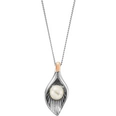 Clogau Beachcomber Two Tone Shell Pendant Necklace - Silver/Rose Gold/Pearl