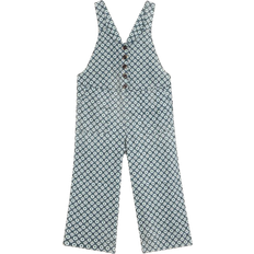 White Stuff Viola Crop Linen Dungaree - Green Print