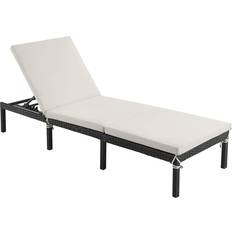 Songmics Sun Lounger With Reclining Backrest Gcb027m01 White