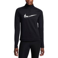 Nike Women's Swoosh Dri-FIT 1/4 Zip Running Mid Layer - Black/White