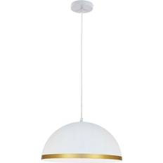 Dainolite Ofelia Dome Matte White with Gold Trim Pendant Lamp 40.6cm