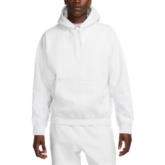 Nike Men's Solo Swoosh Fleece Pullover Hoodie - Birch Heather/White