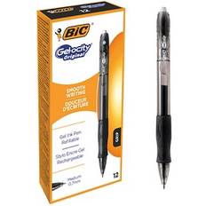 Bic Gel-ocity Grip Retractable Gel Rollerball Pen 0.7 mm Tip 0.3 mm Line Black Pack 12