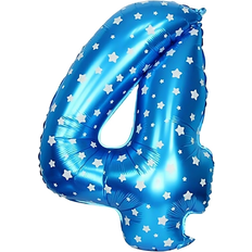 Birthdays Number Balloons Shatchi Number Balloons 4 Premium Blue