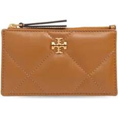 Tory Burch Brown Card-Holder Double T Detail Chevron Leather Woman