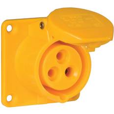 PCE 32A, 110V, Panel Mount Socket, 2P E, Yellow, IP44