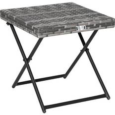 EVRE Capri Folding Rattan Table Outdoor Portable - Gray