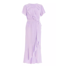 Quiz Crinkle Frill Midaxi Dress - Lilac