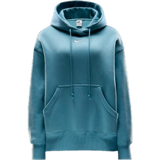 M Jumpers Nike Women's Oversized Pullover Phoenix Fleece Hoodie - Denim Turquoise/Sail