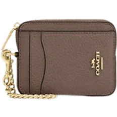 Coach Zip Card Case - Gold/Dark Stone