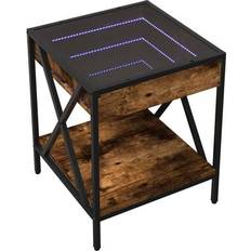 vidaXL Infinity LED Smoked Oak Coffee Table 40x40cm