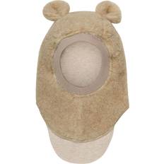 Huttelihut Kid's Balaclava Bear Ears Wool Teddy Beanie 0-12 Months, sand