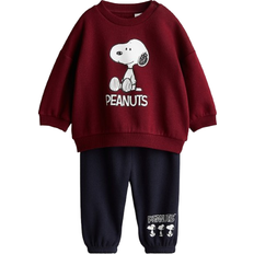 H&M Baby's Motif Set 2-piece - Dark Red/Snoopy