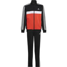 Adidas Kid's Essentials 3-Stripes Tiberio Tracksuit - Black/Bright Red/White