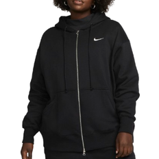 3XL - Women Jumpers Nike Sportswear Phoenix Fleece Women's Oversized Full-Zip Hoodie Plus Size - Black/Sail