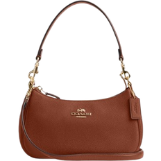 Coach Teri Shoulder Bag Leather Strap with Tooling - Brown