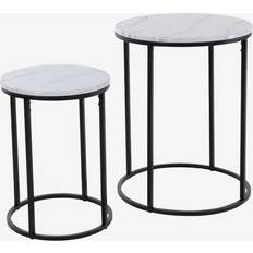 Daells Bolighus Lamp Table Set White/Black Small Table 40cm 2pcs