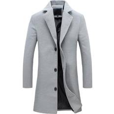 Men - Wool Outerwear Xusheng Men's Work Business Coat - Light Grey