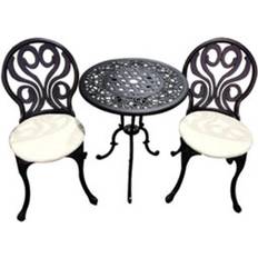 Garden & Outdoor Furniture Sh&g Penrhyn Cast Aluminium 3-Piece - Black Bistro Set, 1 Table incl. 2 Chairs