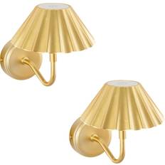 Gold Wall Lights ValueLights Gold Rechargeable Easy Fit Fittings - Gold Wall light