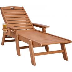 VEVOR Chaise Lounge Chair Outdoor Patio Lounge Chair Brown, 2