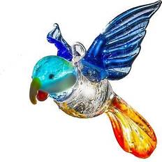 Blue Garden Ornaments Large Hanging Bird Parrot Blue & Orange 10 cm - Multi