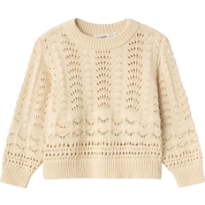 Lil'Atelier Lale LS Knitted Pullover - Bleached Sand (13231633)