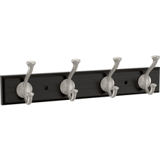 Franklin Brass B48504K-C Casual Farmhouse 15-7/8 Inch Wide and with 4 Double Matte Black/Matte Nickel Coat Hook