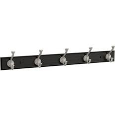 Franklin Brass B48507K-R Casual Farmhouse 26-1/2 Inch Wide and with 5 Double Matte Black/Matte Nickel Coat Hook