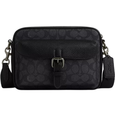 Coach Unisex Crossbody Bags Coach Warner Crossbody Bag In Signature Canvas - Gunmetal/Charcoal/Black