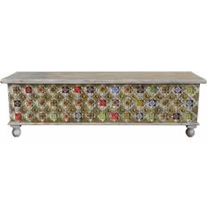 Alexandra House Living Mango Wood Multicolor Chest 146x45cm