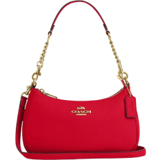 Coach Teri Shoulder Bag - Pebbled Leather/Gold/Bold Red