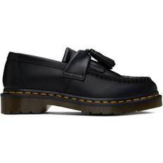 Laced - Women Loafers Dr. Martens Adrian Yellow Stitch Leather Tassel - Black