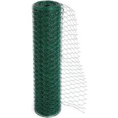 Plastic Fence Netting True Products Green Pvc Coated Galvanised Chicken Wire Netting 100 cm / 5 cm - Rabbit Poultry Pet Garden Fence