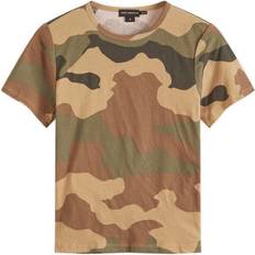 Good American Lightweight Slim Cotton Tee - Fatigue Green Camo