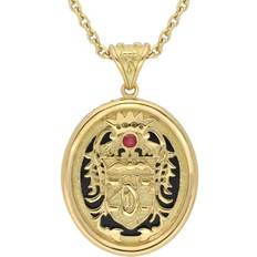 Whitby Jet Commemorative Dracula Necklace - Gold/Ruby/Black