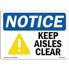 SignMission OS-NS-A-710-L-15841 7 x 10 in. OSHA Notice - Keep Aisles Clear