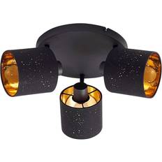 Lindby Vasilia Black/Gold Ceiling Flush Light