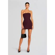 SER.O.YA Poppi Heavy Crepe Strapless Mini Dress in Wine. M, XL, XS