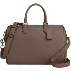 Coach Rowan Large Satchel Bag - Pebbled Leather/Qb/Dark Stone