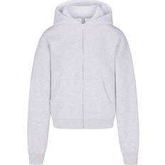 SKIMS Classic Zip Up Hoodie - Light Heather Grey