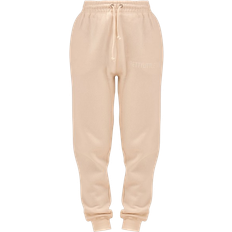 PrettyLittleThing High Waisted Washed Cuffed Joggers - Off White