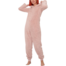 OHS Teddy Fleece Onesie Jumpsuit - Blush Pink