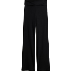 Women - XL Trousers H&M Flared Jersey Trousers - Black